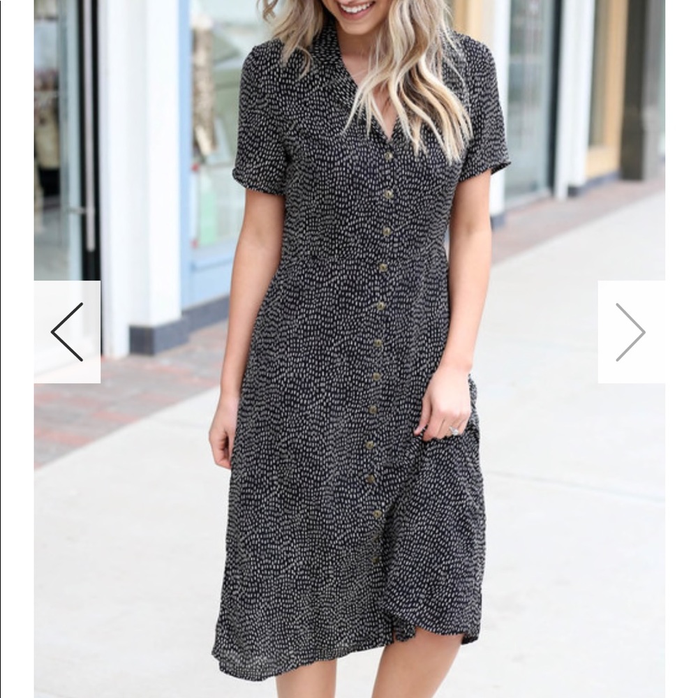 Black/White Midi Dress